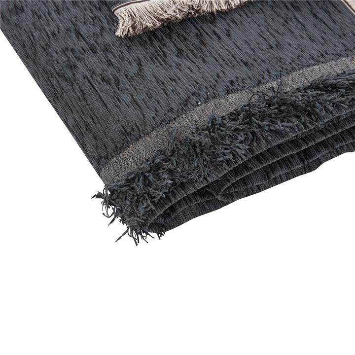 SOFA COVER-THROW WITH FRINGES DREAMTOPIA HM12165.09 IN NAVY BLUE COLOR 295X170cm.
