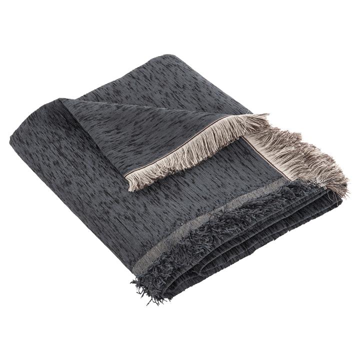 SOFA COVER-THROW WITH FRINGES DREAMTOPIA HM12165.09 IN NAVY BLUE COLOR 295X170cm.