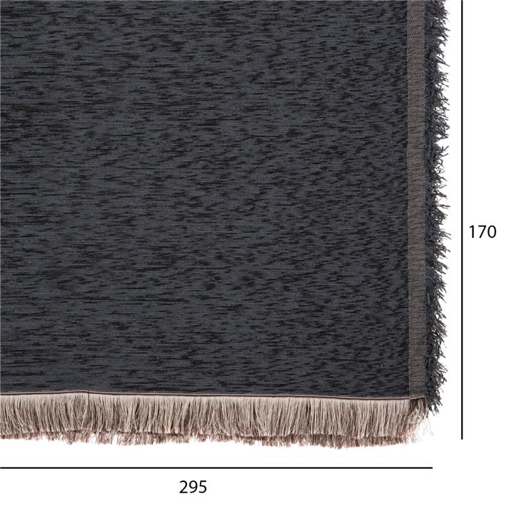 SOFA COVER-THROW WITH FRINGES DREAMTOPIA HM12165.09 IN NAVY BLUE COLOR 295X170cm.
