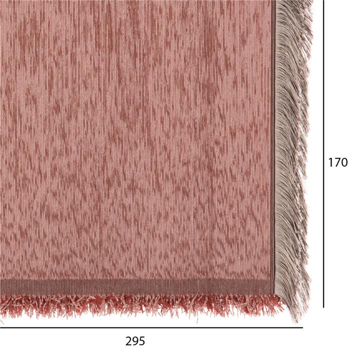 SOFA COVER-THROW WITH FRINGES DREAMTOPIA HM12165.11 IN DUSTY PINK COLOR 295X170cm.