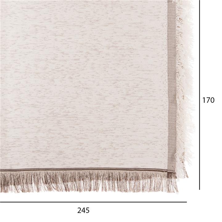 SOFA COVER-THROW WITH FRINGES DREAMTOPIA HM12161.01 IN ECRU COLOR 245X170cm.