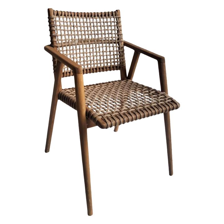 ARMCHAIR VAYA HM9823 TEAK WOOD-SYNTHETIC ROPE IN NATURAL COLOR 54x59x84Hcm.
