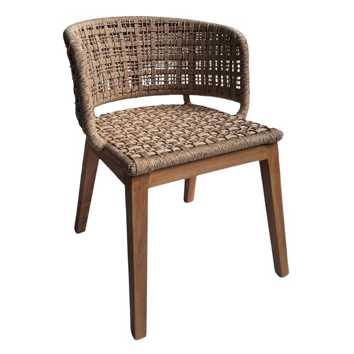 ARMCHAIR INDOORS FARLEY HM9827 TEAK WOOD-SYNTHETIC ROPE-NATURAL COLOR 57x58x86Hcm.