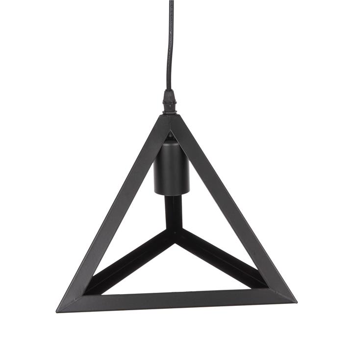 CEILING PENDANT LAMP HM4182 3 BLACK METAL CAPS PYRAMID Φ23x124Hcm.