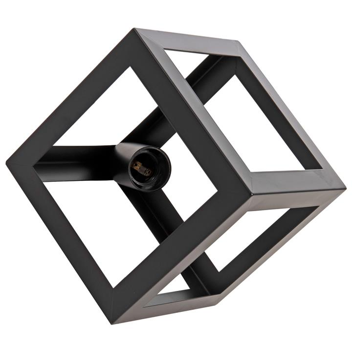 CEILING PENDANT LAMP HM4035 2 CUBES BLACK METAL Φ18x130Hcm.