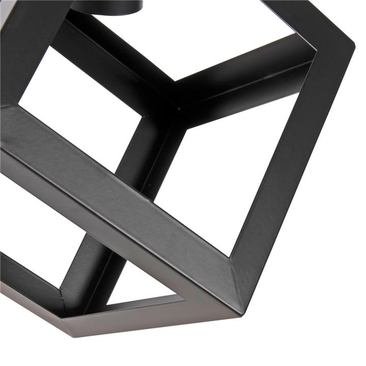 CEILING PENDANT LAMP HM4035 2 CUBES BLACK METAL Φ18x130Hcm.