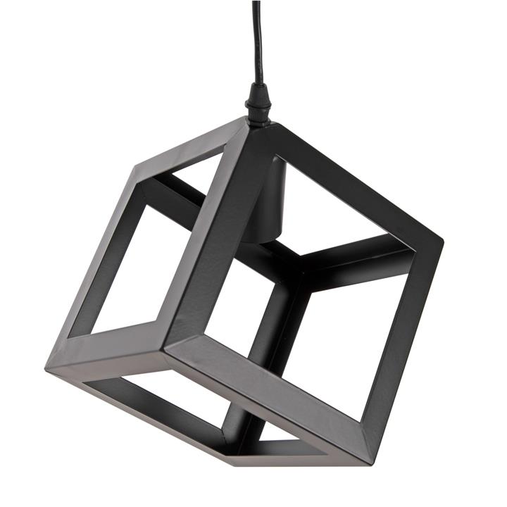 CEILING PENDANT LAMP HM4035 2 CUBES BLACK METAL Φ18x130Hcm.