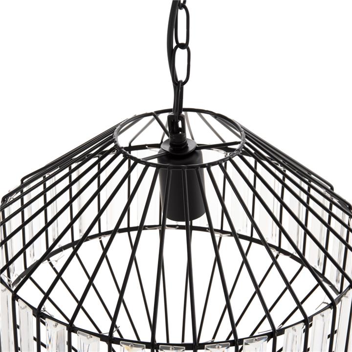 CEILING PENDANT LAMP HM4092 BLACK METAL CAP Φ33,5x29-127,5Hcm.