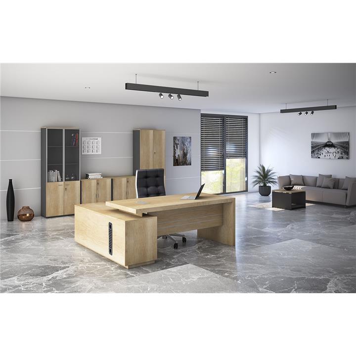 Executive Minimal pakoworld desk with right corner 200x170x75cm