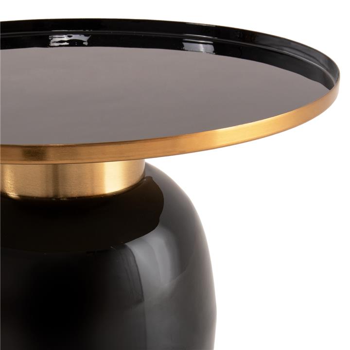 SIDE TABLES 2PCS FRYNX HM9662 METAL IN BLACK AND GOLD Φ60 & Φ50,5 cm.