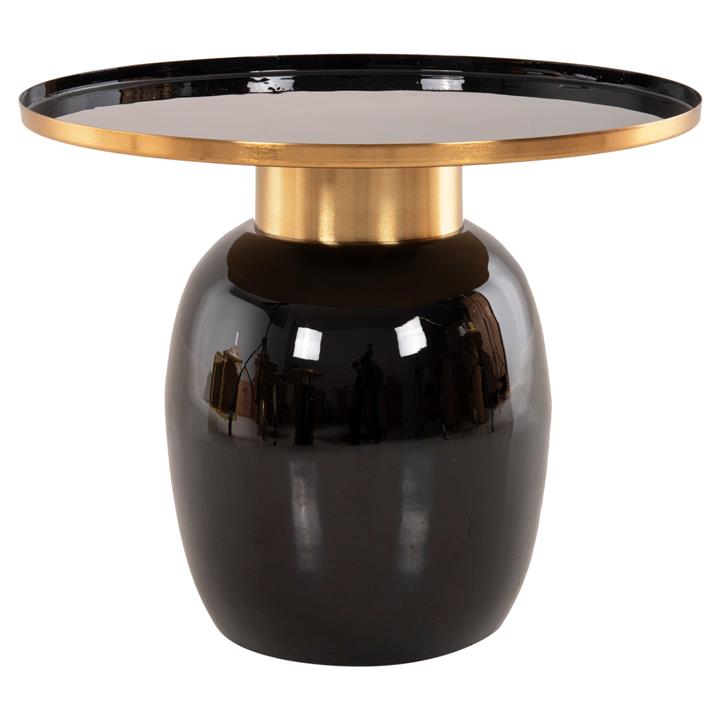SIDE TABLES 2PCS FRYNX HM9662 METAL IN BLACK AND GOLD Φ60 & Φ50,5 cm.