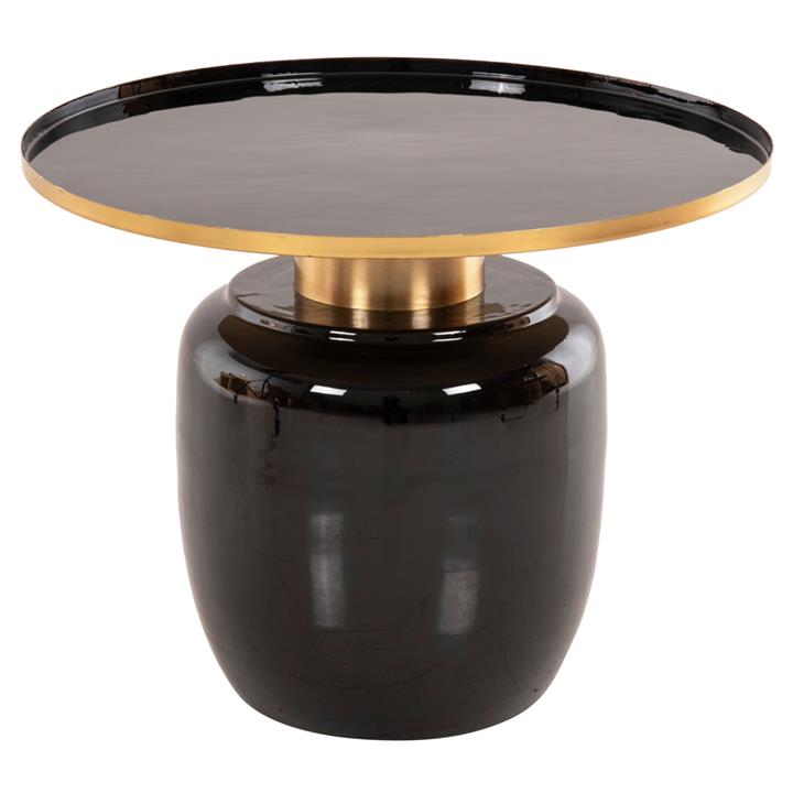 SIDE TABLES 2PCS FRYNX HM9662 METAL IN BLACK AND GOLD Φ60 & Φ50,5 cm.