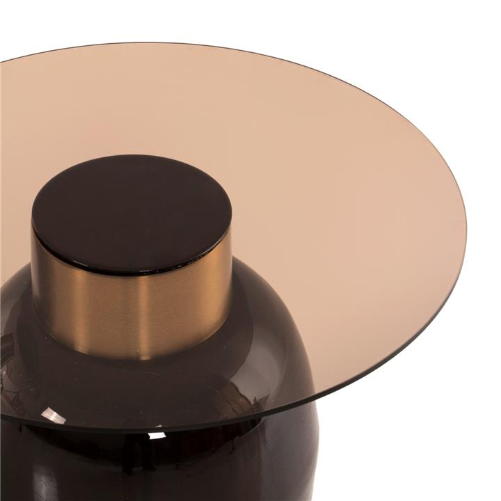 SIDE TABLES 2PCS FRYN HM9663 METAL IN BROWN AND GOLD Φ60 &Φ50 cm.