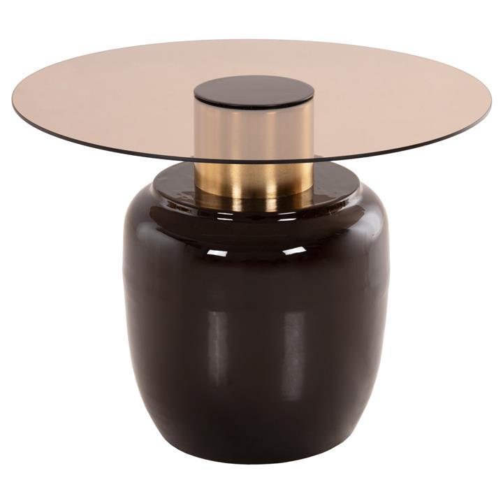 SIDE TABLES 2PCS FRYN HM9663 METAL IN BROWN AND GOLD Φ60 &Φ50 cm.
