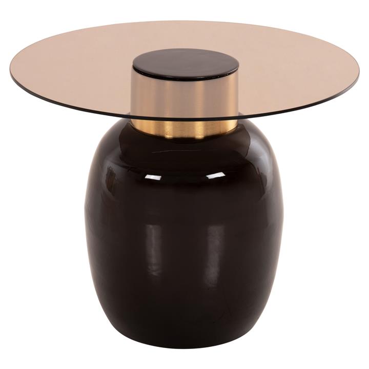 SIDE TABLES 2PCS FRYN HM9663 METAL IN BROWN AND GOLD Φ60 &Φ50 cm.