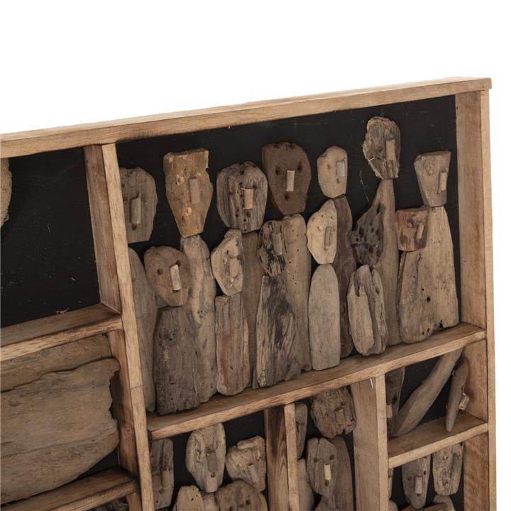 WALL DECORATION MYST HM4281 FRAME WITH FIGURINES MADE OF DRIFTWOOD 200x6x120Hcm.