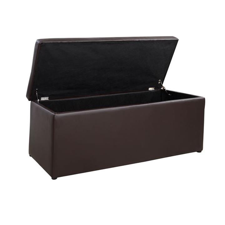 Stool 121x51x50cm with storage space Triscube PU Brown  HM223.03