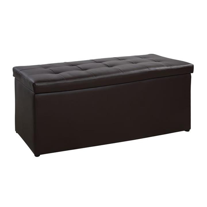 Stool 121x51x50cm with storage space Triscube PU Brown  HM223.03