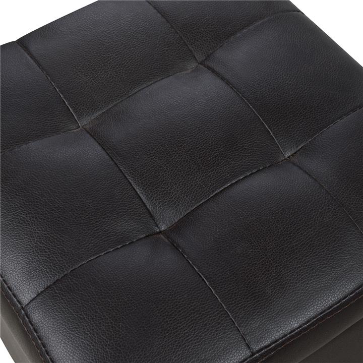 Stool PU with storage space Brown cube HM224.03 36,5x36,5x36cm