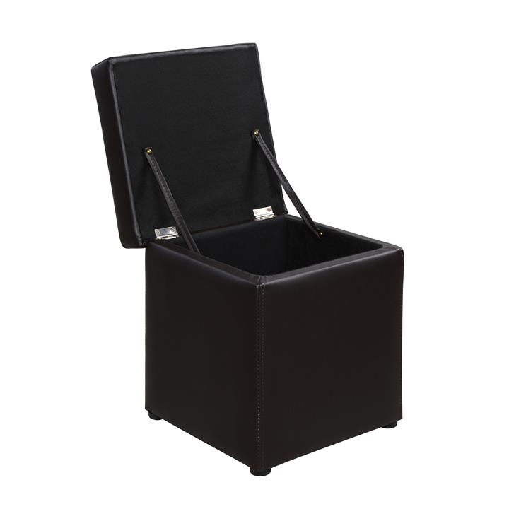 Stool PU with storage space Brown cube HM224.03 36,5x36,5x36cm