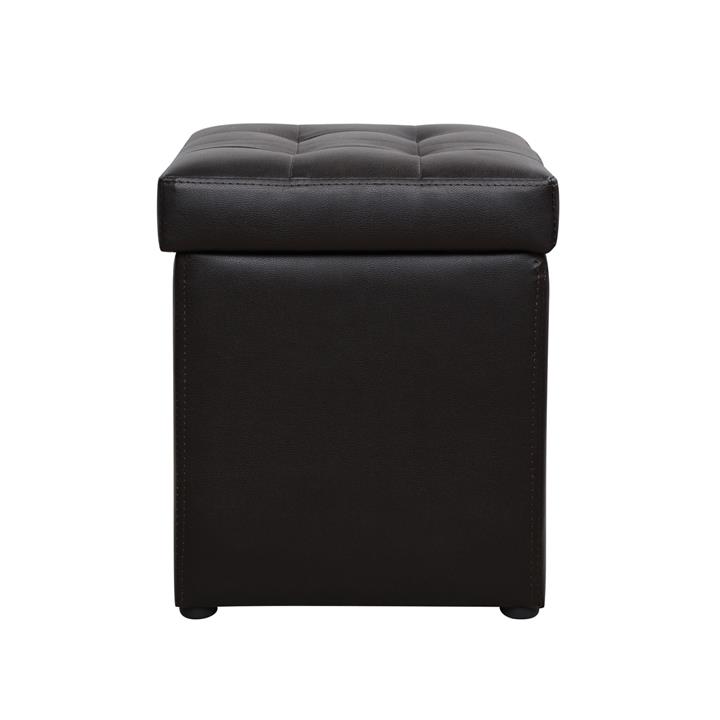 Stool PU with storage space Brown cube HM224.03 36,5x36,5x36cm