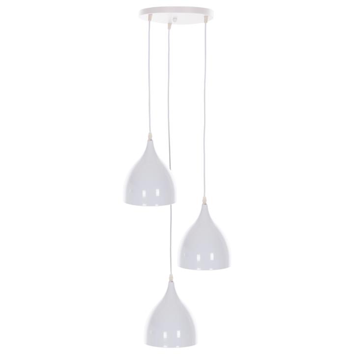 CEILING PENDANT LAMP HM4138 3-LIGHT WHITE METAL Φ33x33-115Hcm.