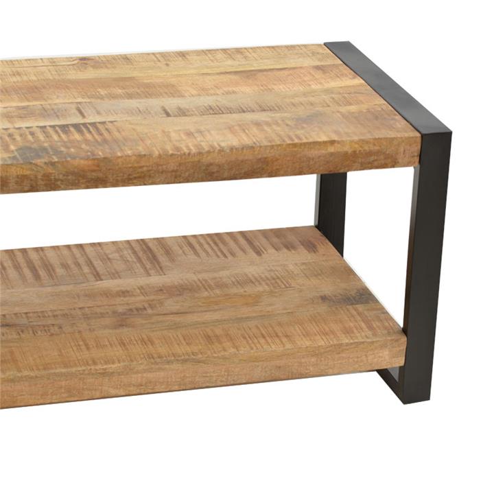 Coffee table Miles pakoworld solid mango wood walnut-black 100x45x45.5cm