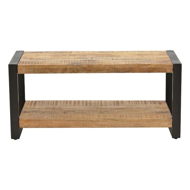 Coffee table Miles pakoworld solid mango wood walnut-black 100x45x45.5cm