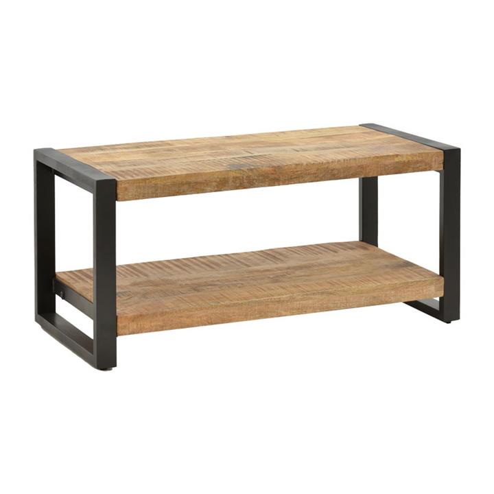 Coffee table Miles pakoworld solid mango wood walnut-black 100x45x45.5cm