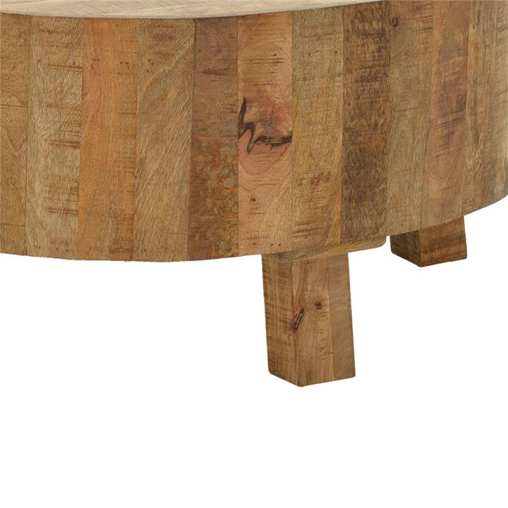 Storage coffee table Darian pakoworld solid mango wood walnut D90x45cm