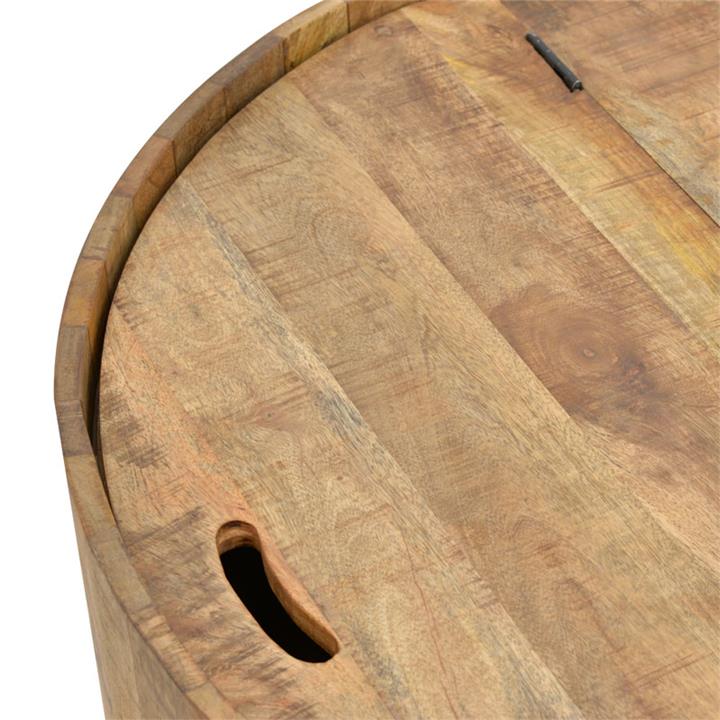 Storage coffee table Darian pakoworld solid mango wood walnut D90x45cm