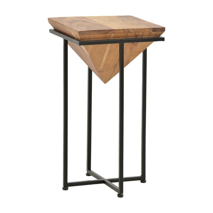 Side table Miles pakoworld solid acacia wood walnut-black 29x29x54cm