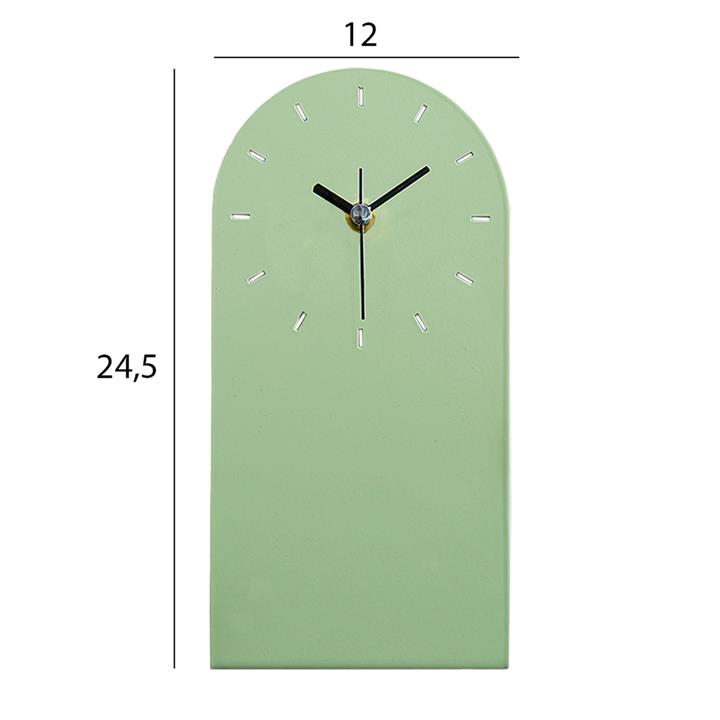 TABLE CLOCK HM4339.02 METAL IN LIGHT GREEN 12X24.5H cm.