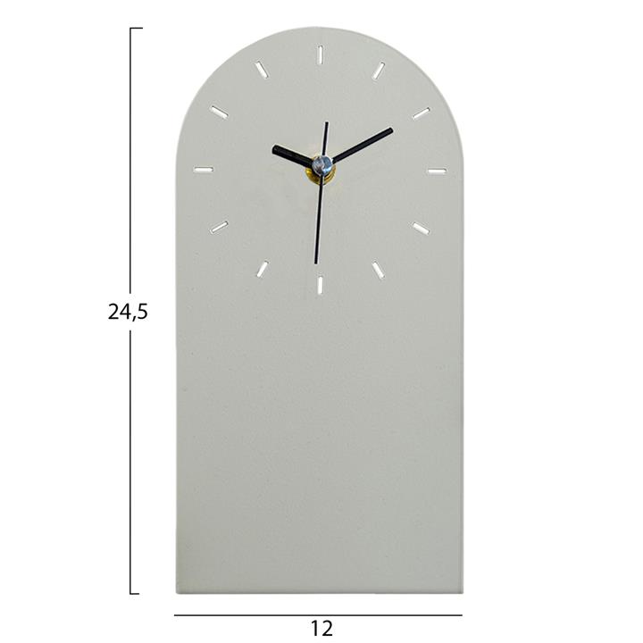 TABLE CLOCK HM4339.04 METAL IN LIGHT GREY COLOR 12X24.5H cm.