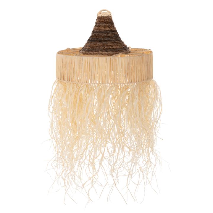CEILING PENDANT LAMP WITH FRINGES HM7854 DRIED PALM FIBERS Φ51x37Hcm.