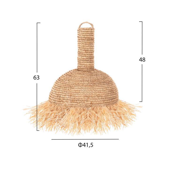 CEILING PENDANT LAMP WITH FRINGES HM7855 DRIED PALM FIBERS Φ41,5x48Hcm.