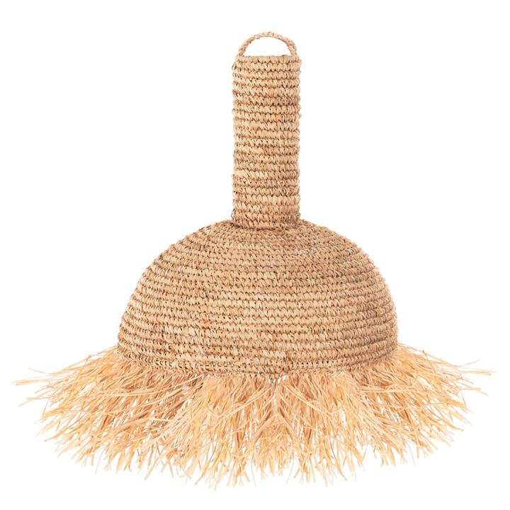 CEILING PENDANT LAMP WITH FRINGES HM7855 DRIED PALM FIBERS Φ41,5x48Hcm.