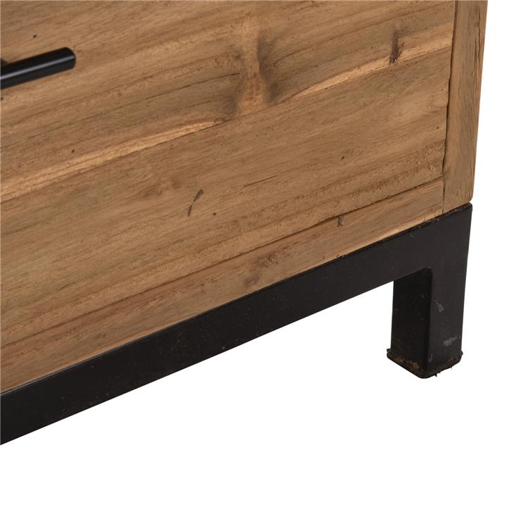 BOOKCASE ROMULUS HM9803 RECYCLED TEAK WOOD-2 DRAWERS 140x30x210,5Hcm.