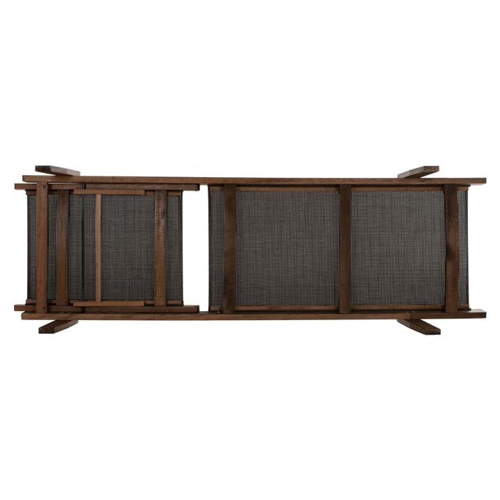 SUNBED PROFESSIONAL CRETA BEECH WOOD IN WALNUT COLOR & BROWN TEXTILENE 200x61-66x31-91Hcm.HM10356.04