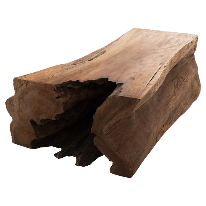 COFFEE TABLE TORANKU HM9796 SOLID TEAK TRUNK IN NATURAL