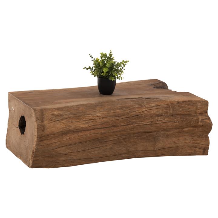 COFFEE TABLE TORANKU HM9796 SOLID TEAK TRUNK IN NATURAL