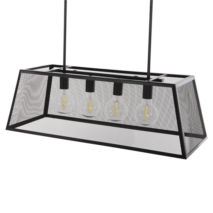 CEILING PENDANT LUMINAIRE HM4179 BLACK METAL 4-LIGHT 78x30,5x26Hcm.