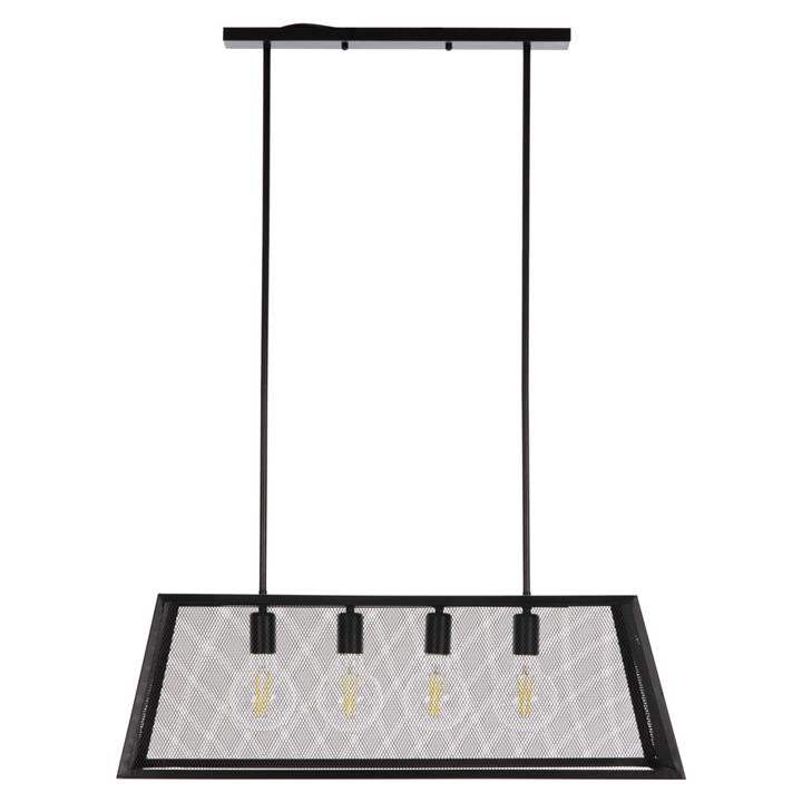 CEILING PENDANT LUMINAIRE HM4179 BLACK METAL 4-LIGHT 78x30,5x26Hcm.