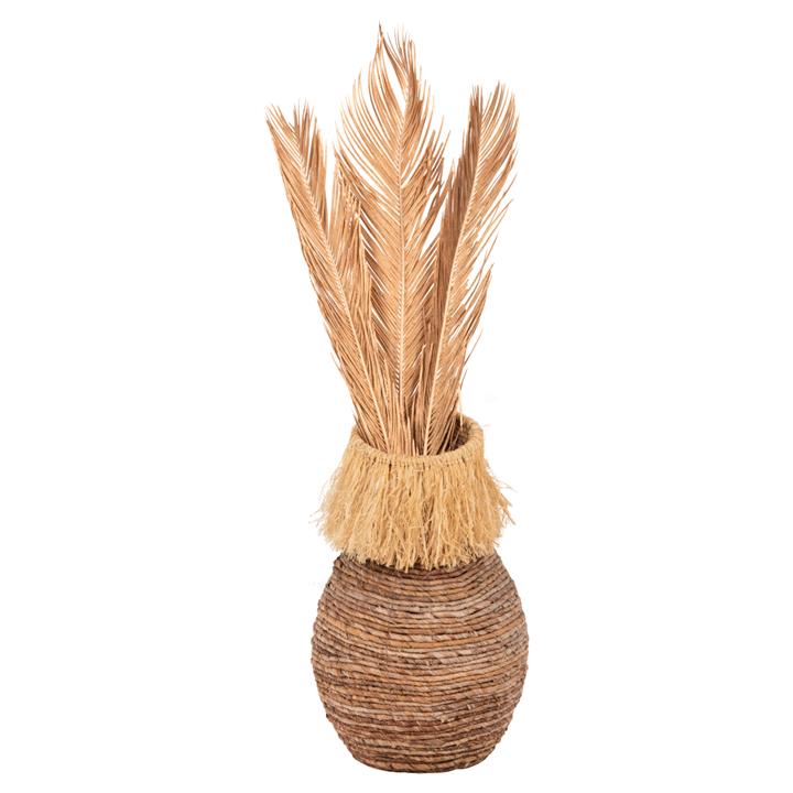 DECORATIVE DRIED 3-LEAF SET OF PALM TREE HM7958 GOLD 110Hcm.
