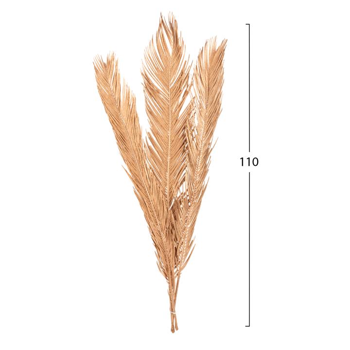 DECORATIVE DRIED 3-LEAF SET OF PALM TREE HM7958 GOLD 110Hcm.