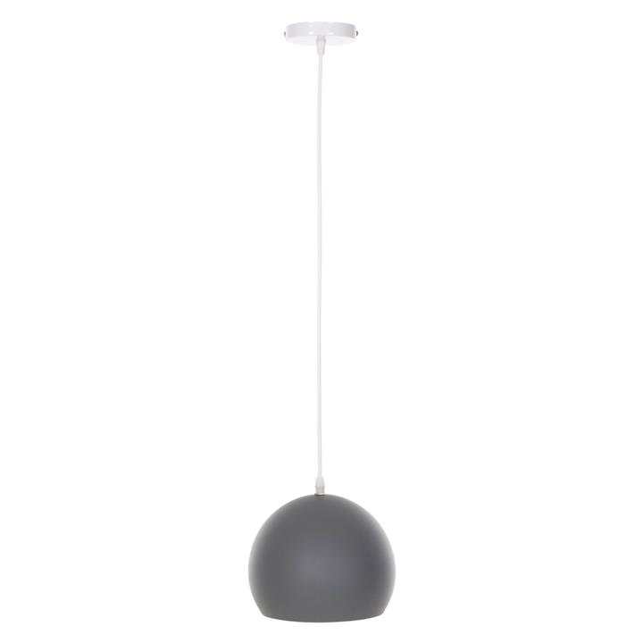 CEILING PENDANT LUMINAIRE HM4109 GREY SPHERICAL CAP-WHITE CABLE Φ20x112Hcm.