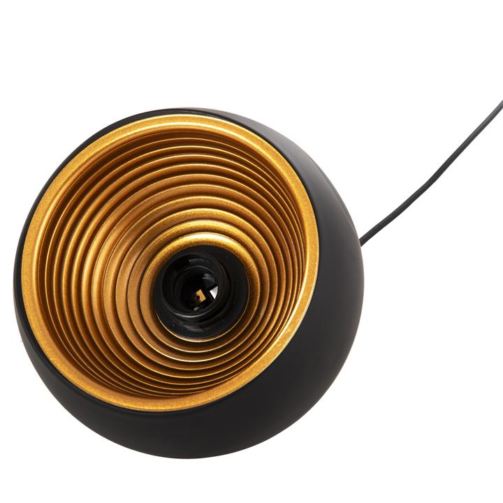 CEILING PENDANT LUMINAIRE HM4154 BLACK METAL SPHERICAL CAP Φ20x113Hcm.