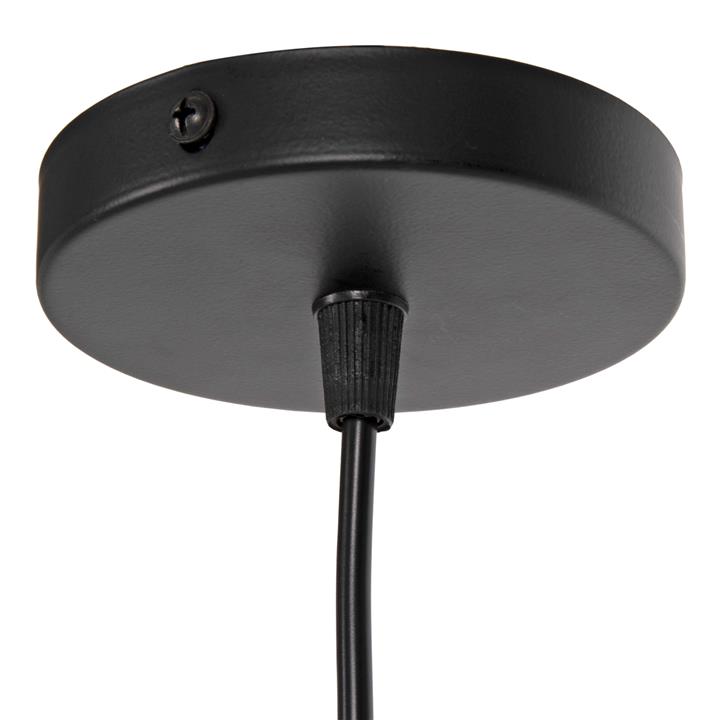 CEILING PENDANT LUMINAIRE HM4148 BLACK METAL CAP-WOOD DETAIL Φ22x115Hcm.