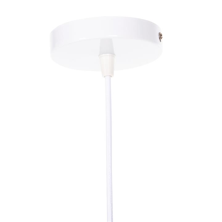 CEILING PENDANT LAMP HM4070 WOODEN HEXAGON CAP-WHITE CABLE 25,5Χ122,5H