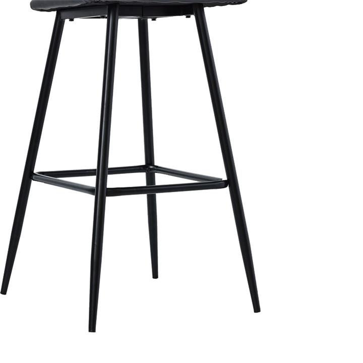 Bar stool Camilla pakoworld pe rattan natural-pu black-metal black 47.5x58x81cm